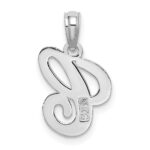 14KW White Gold Script Letter C Initial Pendant - Image 4
