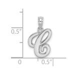 14KW White Gold Script Letter C Initial Pendant - Image 3