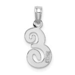 14KW White Gold Script Letter E Initial Pendant - Image 4