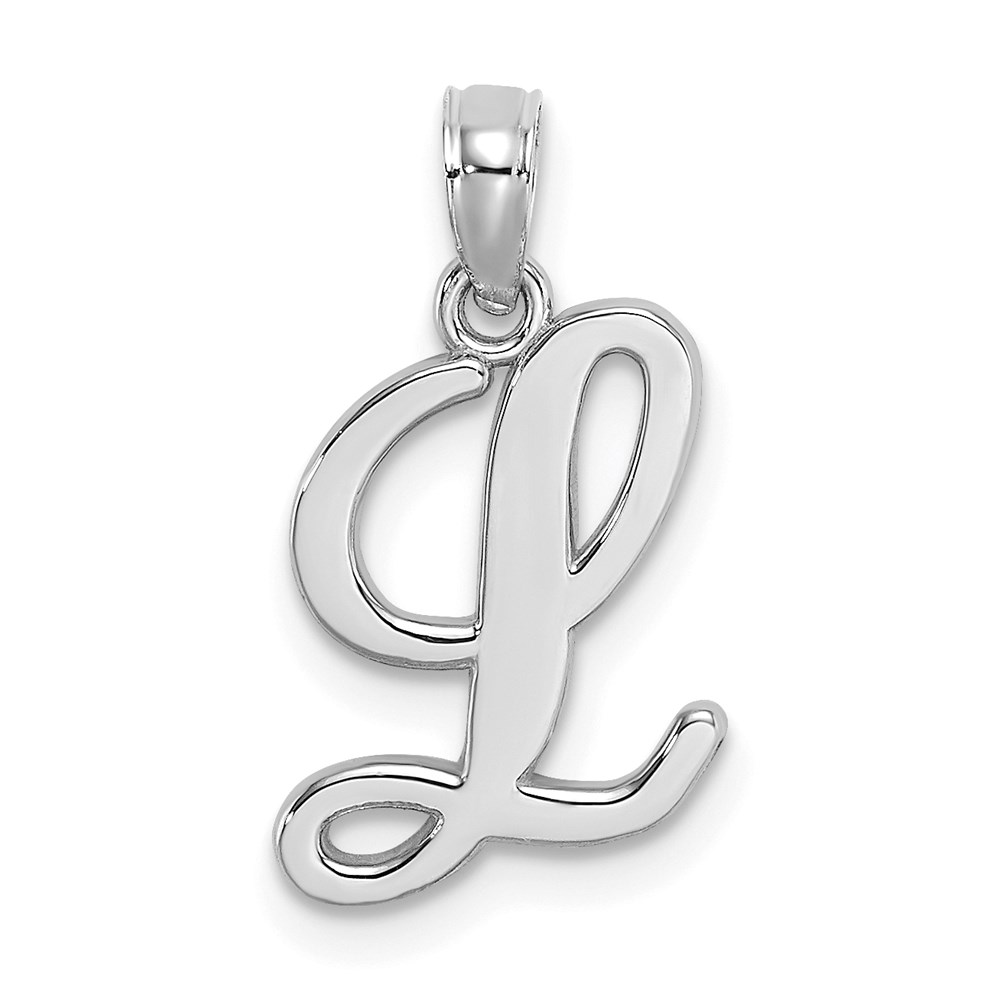 K6422WL.jpg 14KW White Gold Script Letter L Initial Pendant - Image 1
