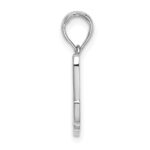 14KW White Gold Script Letter M Initial Pendant - Image 2