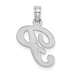 14KW White Gold Script Letter P Initial Pendant - Image 4