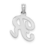 14KW White Gold Script Letter R Initial Pendant - Image 4