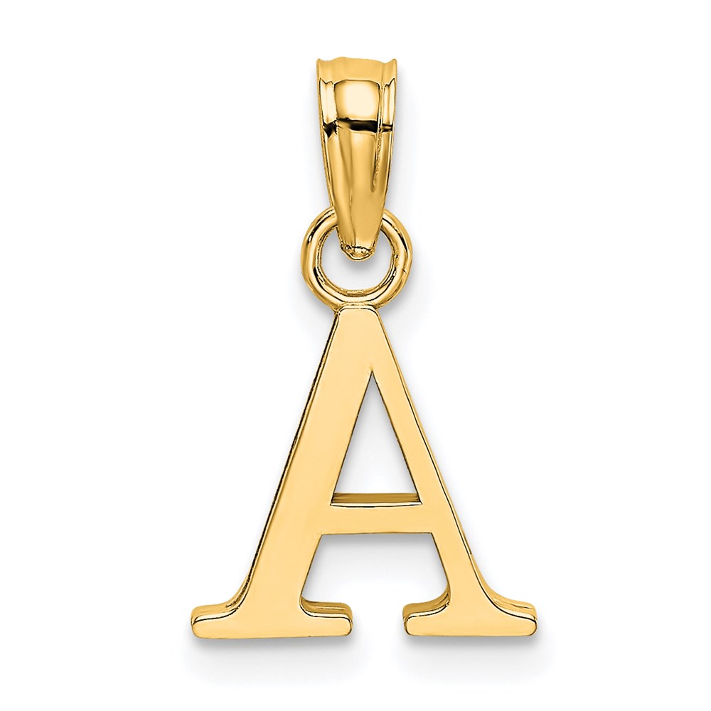 K6423A.jpg 14KY Polished Block Letter A Initial Pendant - Image 1