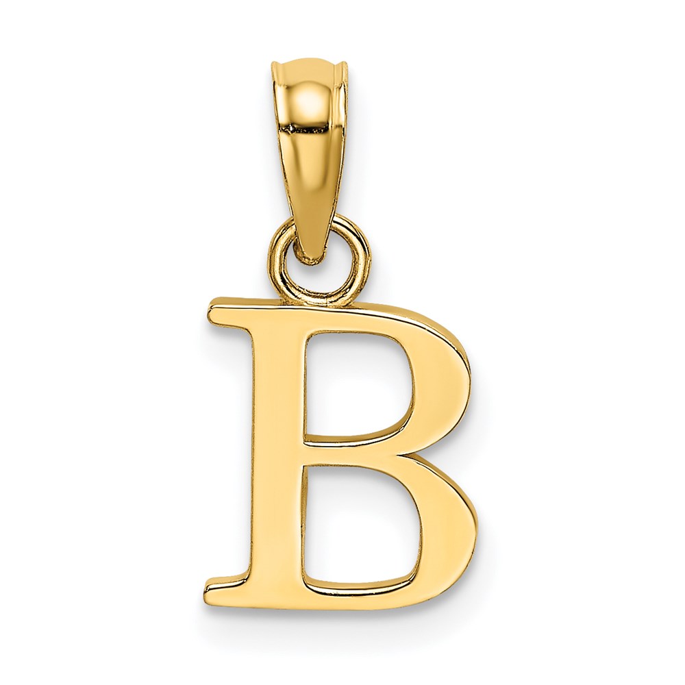 K6423B.jpg 14KY Polished Block Letter B Initial Pendant - Image 1