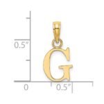 14K Polished Block Letter G Initial Pendant - Image 3