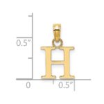 14K Polished Block Letter H Initial Pendant - Image 3