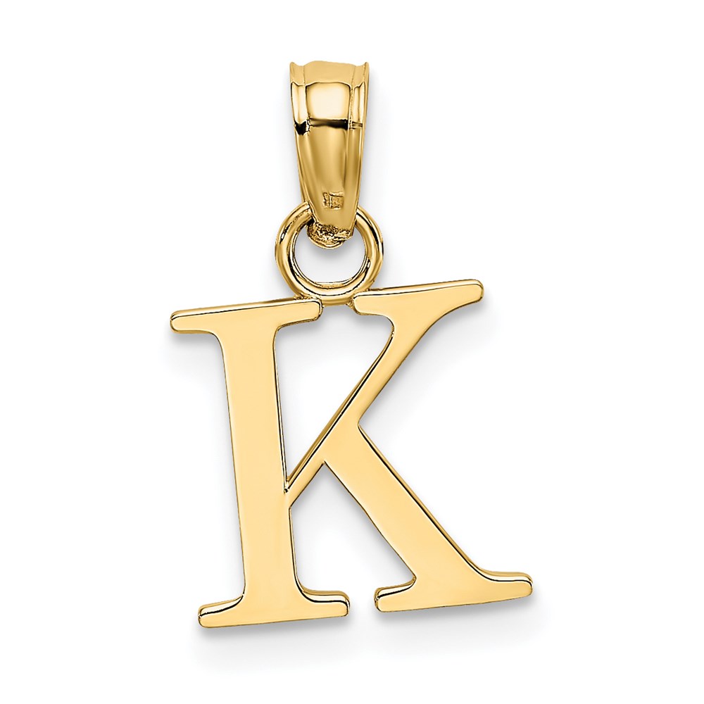 K6423K.jpg 14K Polished Block Letter K Initial Pendant - Image 1