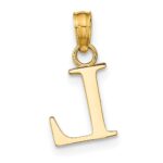 14k Polished Block Letter L Initial Pendant - Image 4