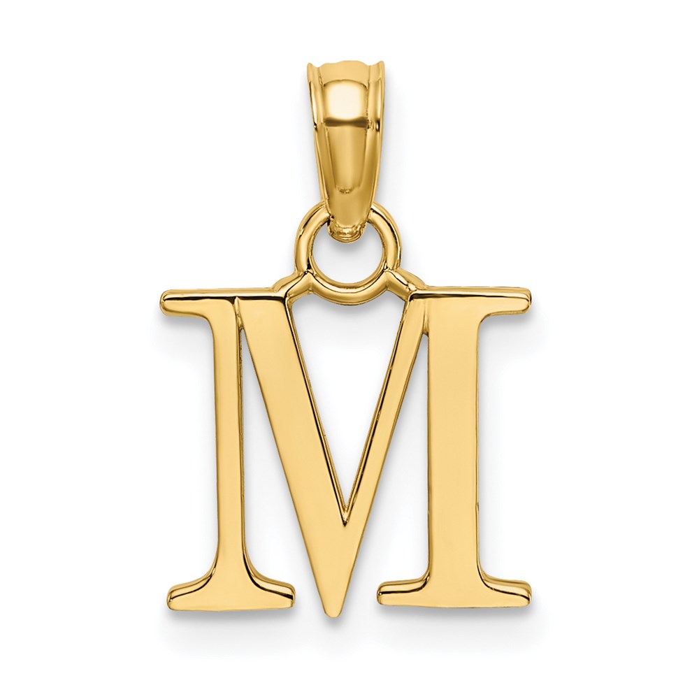 K6423M.jpg 14K Polished Block Letter M Initial Pendant - Image 1