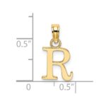 14K Polished Block Letter R Initial Pendant - Image 3