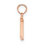14K Rose Gold Polished Block Letter H Initial Pendant - Image 2