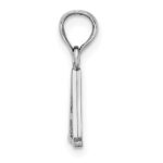 14KW Polished Block Letter A Initial Pendant - Image 2