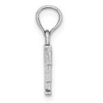 14K White Gold Polished Block Letter F Initial Pendant - Image 2