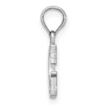 14K White Gold Polished Block Letter G Initial Pendant - Image 2