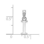 14K White Gold Polished Block Letter I Initial Pendant - Image 3