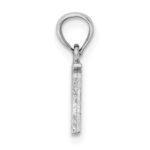 14K White Gold Polished Block Letter N Initial Pendant - Image 2