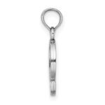 14K White Gold Polished Block Letter Q Initial Pendant - Image 2