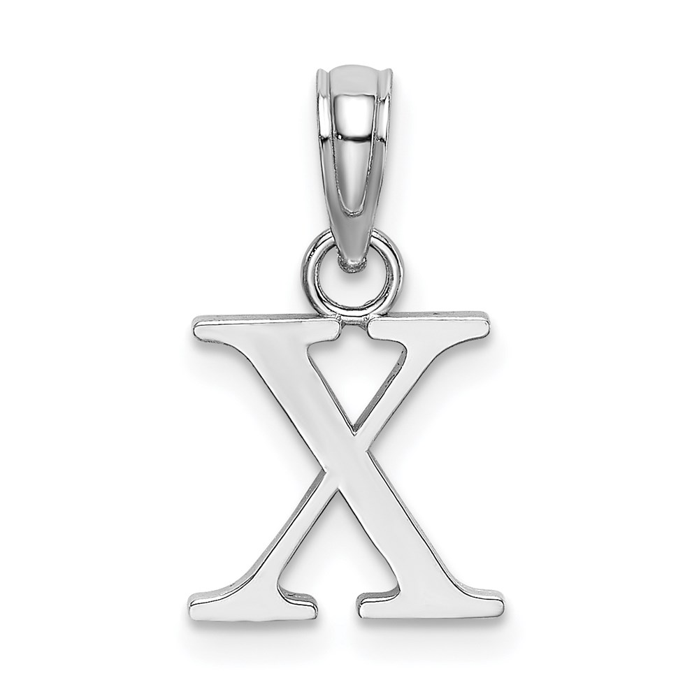 K6423WX.jpg 14K White Gold Polished Block Letter X Initial Pendant - Image 1