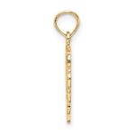 14KY Heart Script Letter A Initial Charm - Image 2