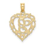 14KY Heart Script Letter G Initial Charm - Image 4