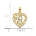 14KY Heart Script Letter G Initial Charm - Image 3