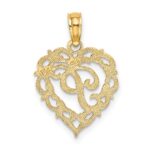 14KY Heart Script Letter P Initial Charm - Image 4