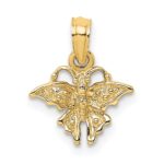 14K Textured Mini Butterfly Charm