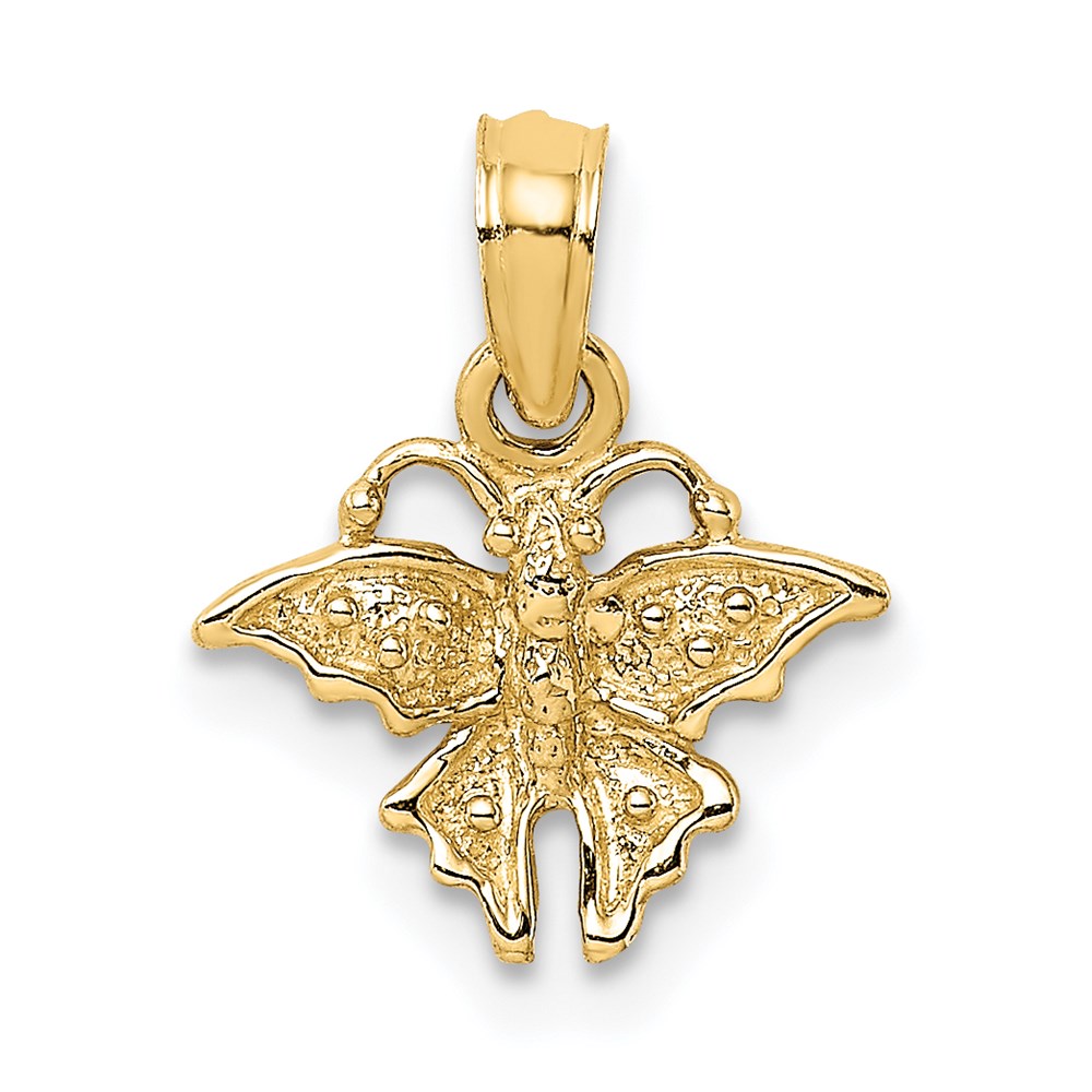 K6429.jpg 14K Textured Mini Butterfly Charm - Image 1