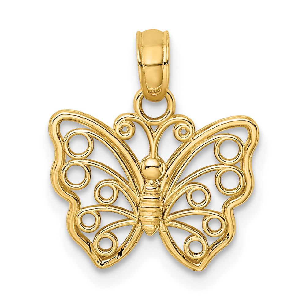 K6443.jpg 14K Cut-Out Small Butterfly Charm - Image 1