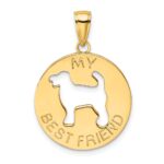 14K MY BEST FRIEND with Cut-out Dog Charm