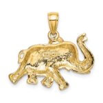 14K 2-D Elephant Running with Raised Trunk Charm - Image 4