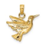 14K Textured Hummingbird Charm - Image 4