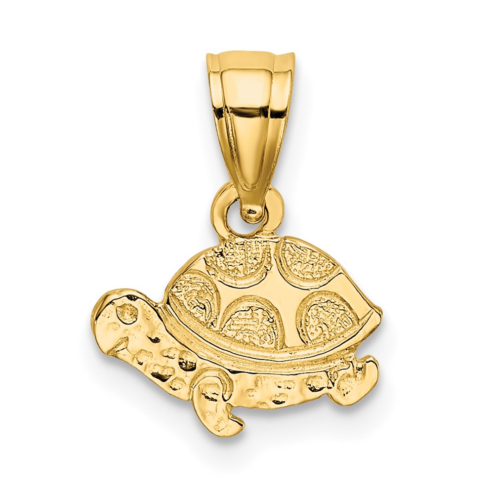 K6472.jpg 14K Flat and Textured Mini Turtle Charm - Image 1