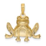 14K Textured Sitting Frog Charm - Image 3
