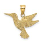 14K Polished and Textured Hummingbird Charm - Image 4