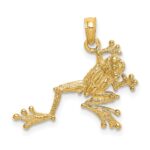 14K 2-D Textured Frog Charm