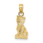 14K Mini Sitting Kitten Charm - Image 4