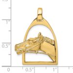14K Polished Horse Head in Stirrup Charm - Image 3