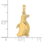 14K 2-D Polished and Textured Penguin Charm - Image 3