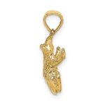 14K 2-D Textured Top View Frog Charm - Image 2
