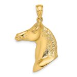 14K 3-D Polished Horse Head Charm - Image 4
