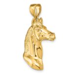 14K 3-D Polished Horse Head Charm - Image 5