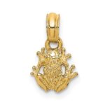 14K 2-D Textured Miniature Frog Charm