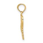 14K Polished and Textured Filigree Butterfly Charm - Image 2