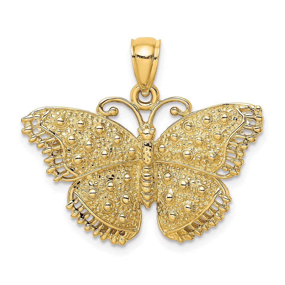 K6564.jpg 14K Textured Butterfly Pendant - Image 1