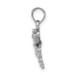 14K White Gold 2-D Mini Dragonfly with Cut-out Wings Charm - Image 2
