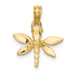 14K 2-D Mini Dragonfly with Solid Wings Charm - Image 4