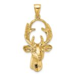 14K 3-D Deer Head 8-Point Buck Charm