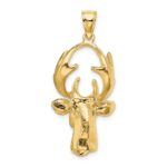14K 3-D Deer Head 8-Point Buck Charm - Image 4